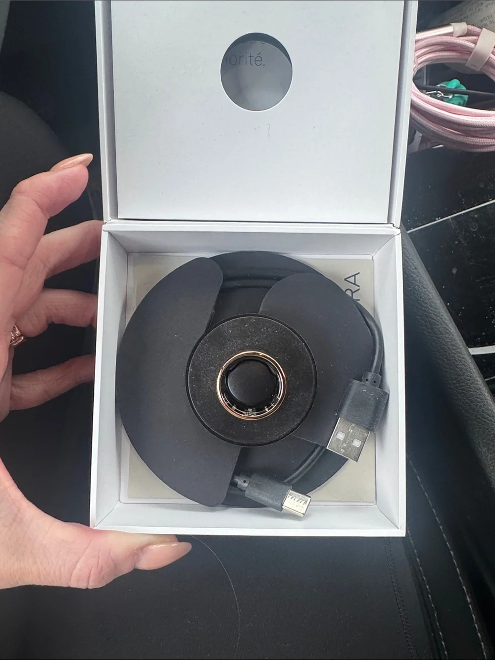 Oura Rose Gold Horizon Ring Packaging